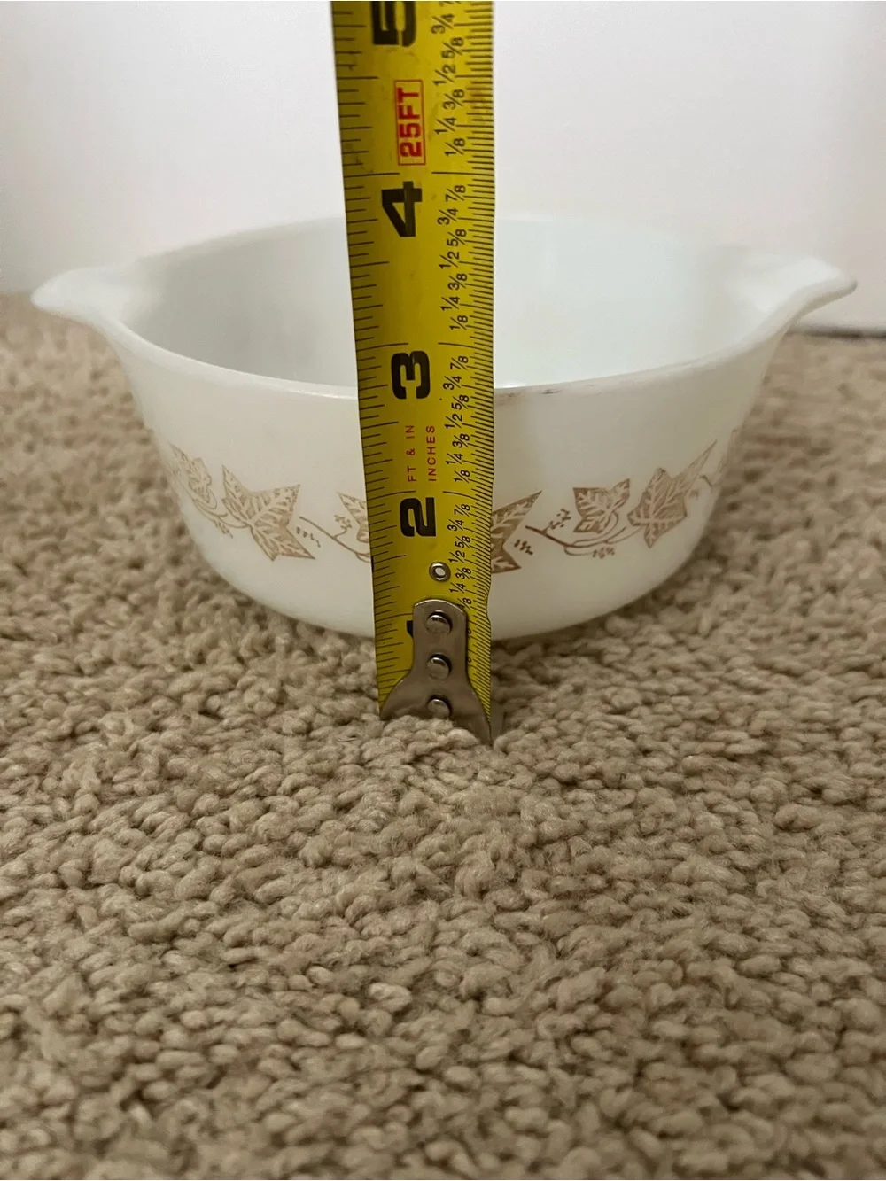 Pyrex Sandalwood Ivy Leaf Casserole Dish Set Of 3 1pt 1.5pt And 1qt Vintage